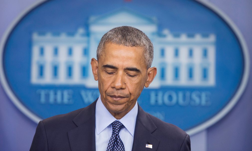 باراک اوباما در حال خواندن بیانیه در مورد کشتار در کلوپ همجنسگرایان در اورلاندو