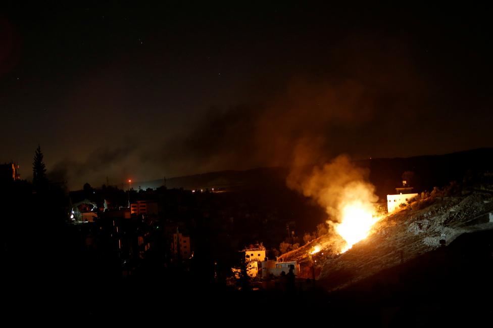 حمله ی شبانه ی جنگنده های رژیم جعلی اسرائیل به کرانه ی باختری
