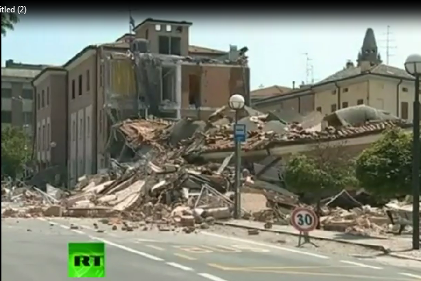 نخستین فیلم از زلزله در ایتالیا