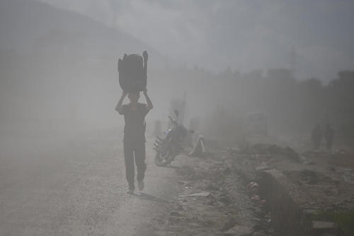 گردوغبار شدید در شهر کاتماندو نپال