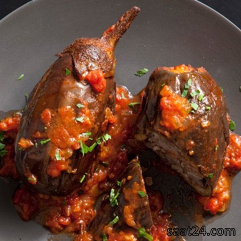 طرز تهیه بادمجان شکم پر