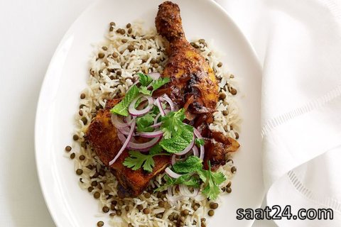 طرز تهیه عدس پلو
