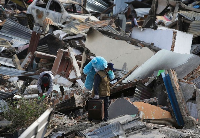 جستجو در محل زلزله در منطقه پالو