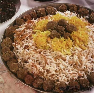 رشته پلو با گوشت