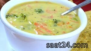 طرز تهیه سوپ کلم بروکلی و پنیر: