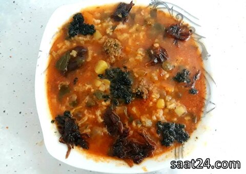 طرز تهیه آش عدس با آلو