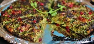 طرز تهیه کوکو سبزی قارچ و زرشک