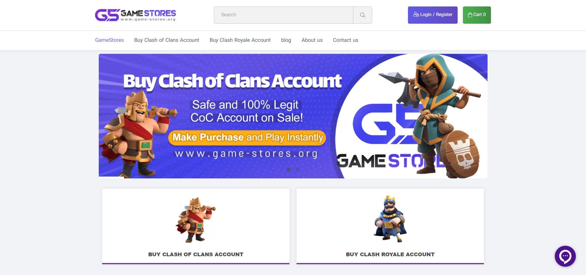 پلتفرم خرید حساب کاربری کلش رویال و کلش اف کلنز GameStores