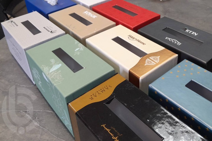 چاپ اختصاصی جعبه هاردباکس دستمال کاغذی با لوگو