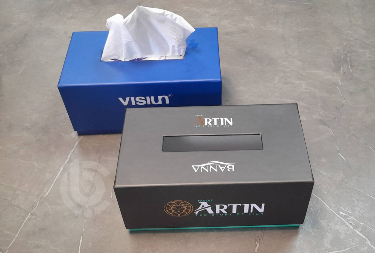 هاردباکس دستمال کاغذی با چاپ اختصاصی