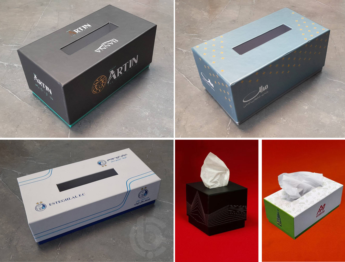 چاپ لوگو روی جعبههاردباکس دستمال کاغذی