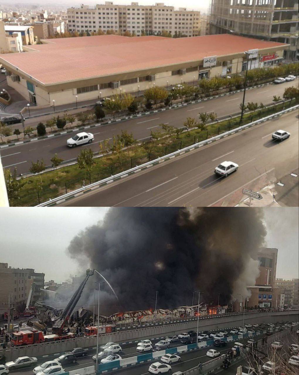 آتش ، بازار جنت آباد تهران را فراگرفت.