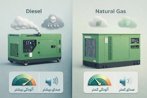 تفاوت ژنراتور گازی و دیزلی