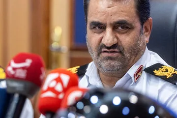 کنفرانس خبری سردار ابوالفضل موسوی‌پور، رئیس پلیس راهور تهران بزرگ