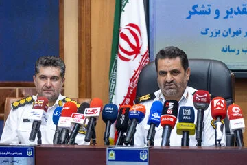 کنفرانس خبری سردار ابوالفضل موسوی‌پور، رئیس پلیس راهور تهران بزرگ