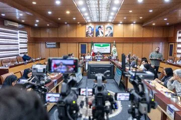 کنفرانس خبری سردار ابوالفضل موسوی‌پور، رئیس پلیس راهور تهران بزرگ