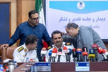کنفرانس خبری سردار ابوالفضل موسوی‌پور، رئیس پلیس راهور تهران بزرگ