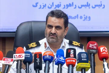 کنفرانس خبری سردار ابوالفضل موسوی‌پور، رئیس پلیس راهور تهران بزرگ