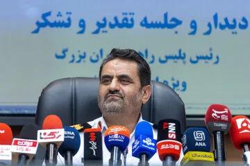 کنفرانس خبری سردار ابوالفضل موسوی‌پور، رئیس پلیس راهور تهران بزرگ