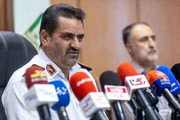 کنفرانس خبری سردار ابوالفضل موسوی‌پور، رئیس پلیس راهور تهران بزرگ