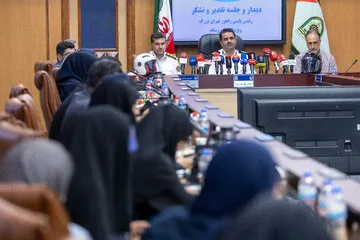 کنفرانس خبری سردار ابوالفضل موسوی‌پور، رئیس پلیس راهور تهران بزرگ