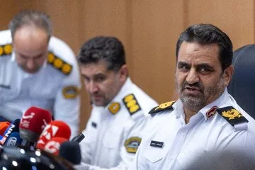 کنفرانس خبری سردار ابوالفضل موسوی‌پور، رئیس پلیس راهور تهران بزرگ