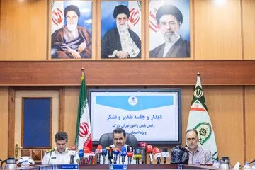 کنفرانس خبری سردار ابوالفضل موسوی‌پور، رئیس پلیس راهور تهران بزرگ