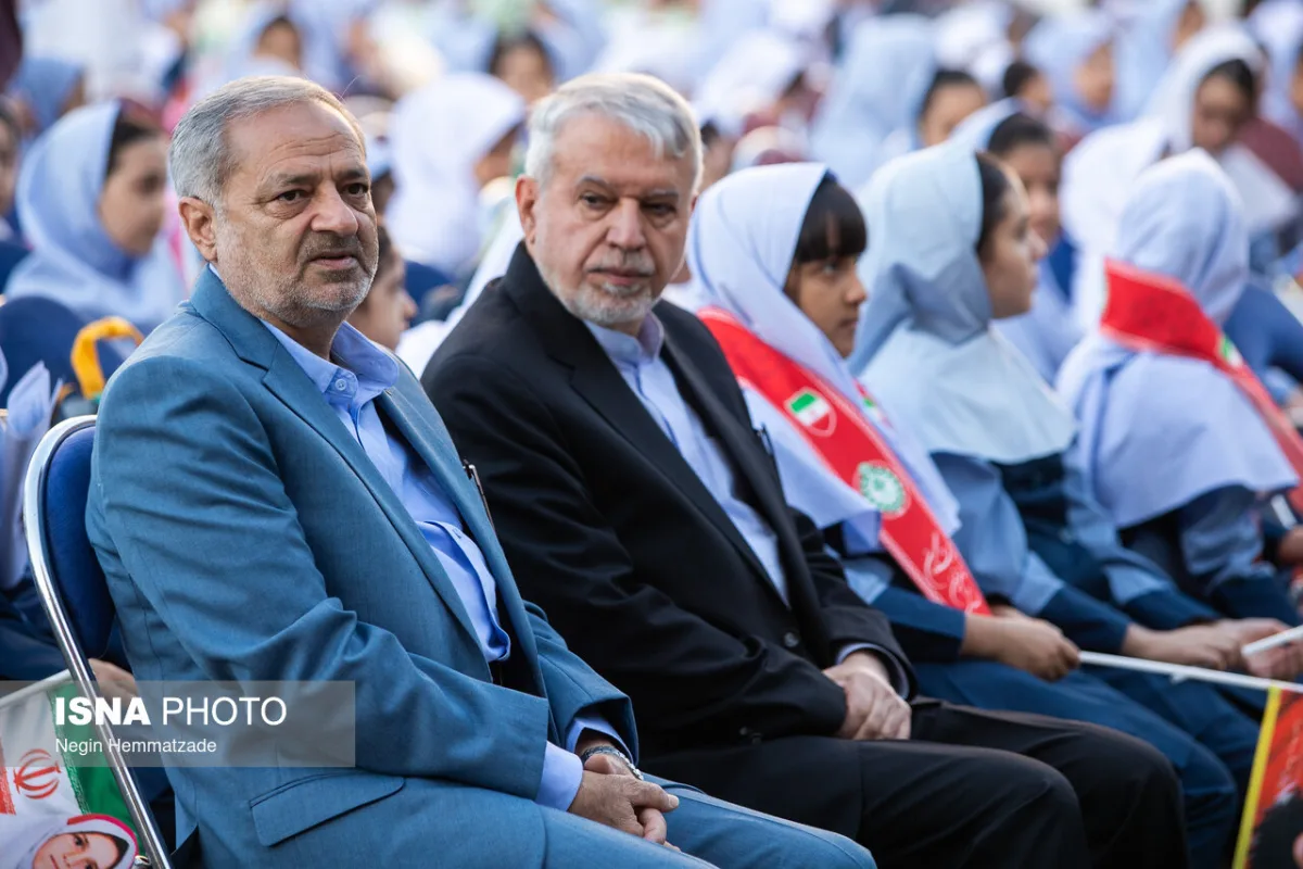 علیرضا کاظمی، وزیر آموزش و پرورش، رضا صالحی امیری، وزیر میراث فرهنگی در آیین آغاز سال تحصیلی ۱۴۰۵