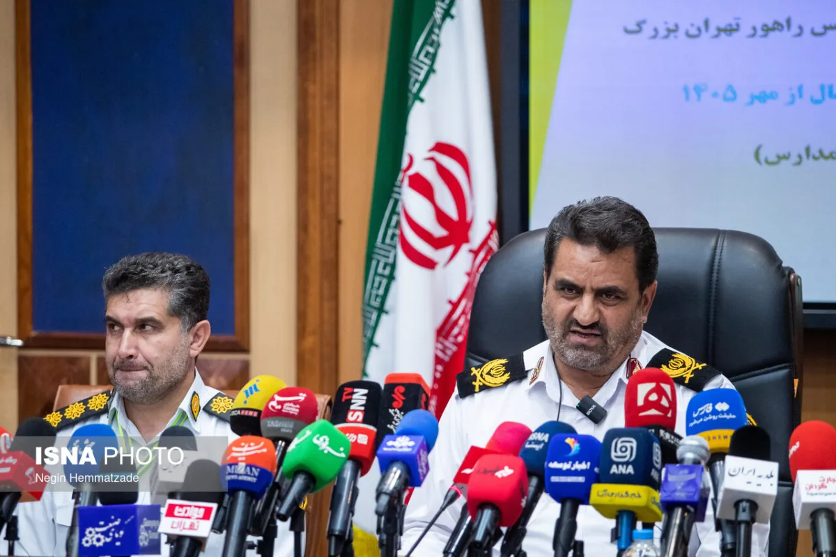 سردار ابوالفضل موسوی پور، رئیس پلیس راهور تهران در نشست خبری