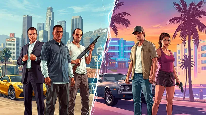 مقایسه کامل GTA VI و GTA V؛ چرا خرید اکانت GTA VI ارزش دارد؟