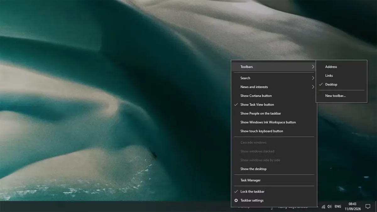 Taskbar Toolbars