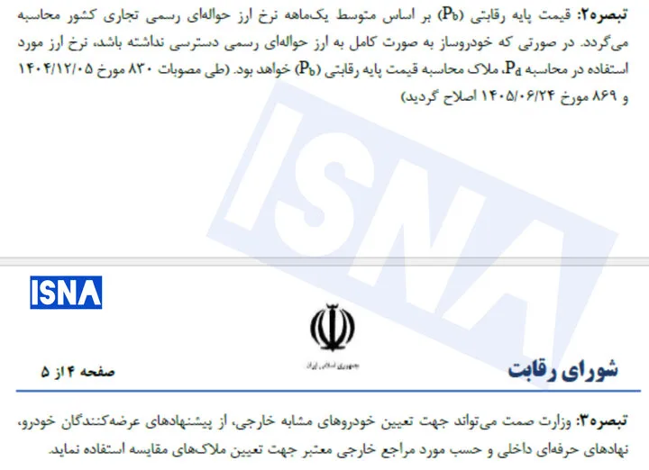 دستورالعمل تنظیم بازار خودرو بازنگری شد