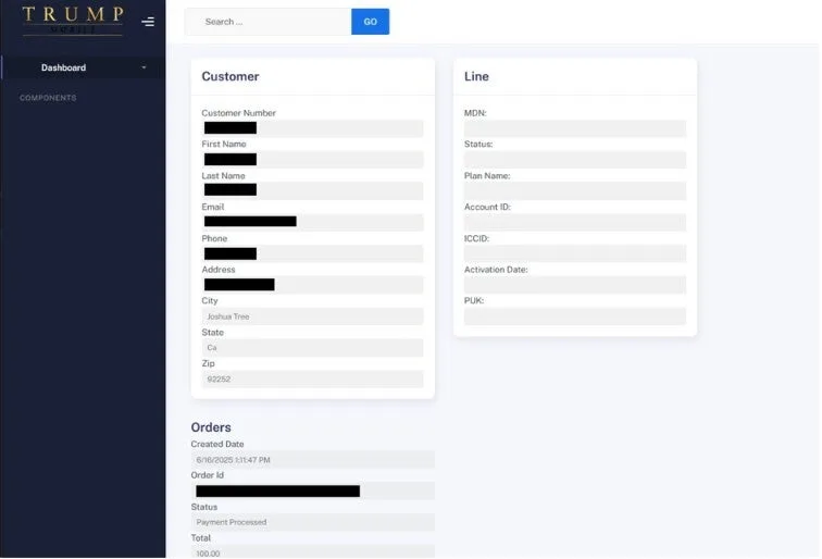 اطلاعات شخصی ترامپ موبایل