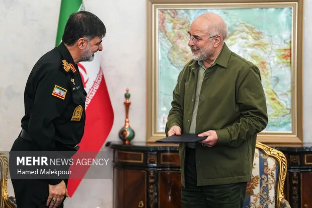 دیدار فرمانده و اعضای ستاد فرماندهی انتظامی کشور با رئیس مجلس