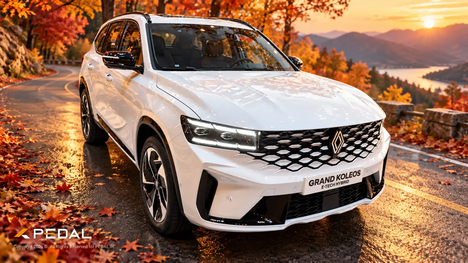 خودرو رنو گرند کولئوس (Renault Grand Koleos) مدل ۲۰۲۶ در جادهای پاییزی