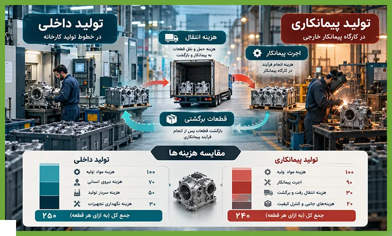 تولید پیمانکاری؛ بخش بیرونی کارخانه در بهای محصول نقش دارد