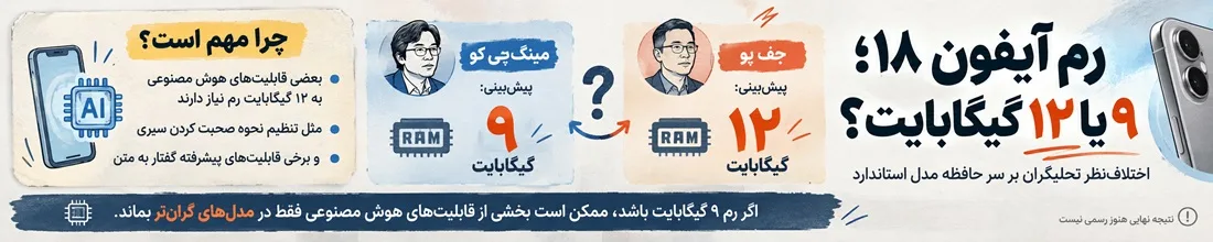 رم آیفون 18