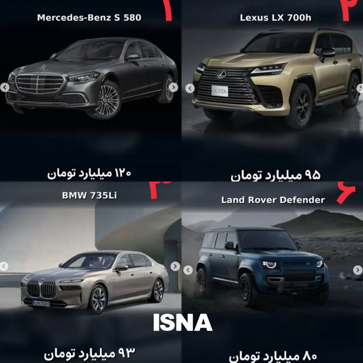 قیمت‌های آخرالزمانی خودروهای لوکس در روزهای تنگنای ارزی