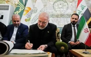 دست نوشته قالیباف در دفتر یادبود عتبه حسینی در کربلا + عکس