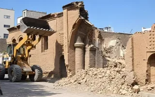 آسیب ۶۵ درصدی به ورودی کاروانسرای سبزوار؛ عامل اصلی چه کسی است؟