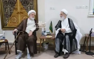 مهدی کروبی به ملاقات با آیت‌الله بیات زنجانی پرداخت + عکس