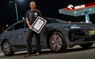 آئودی A6 e-tron با یک بار شارژ ۱۳۳۸ کیلومتر را طی کرد و به رکورد جهانی گینس رسید!