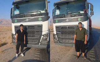 رانندگی دو نوجوان بدون گواهینامه با تریلی!