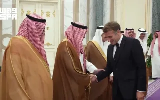 تصاویری از استقبال بن‌سلمان از رئیس‌جمهور فرانسه