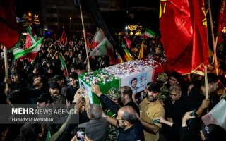 وداع با پیکر شهید «محمدرضا طالبی» در میدان هفتم تیر